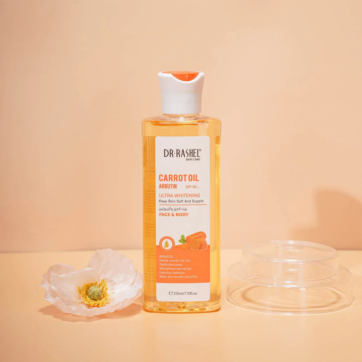 Dr Rashel Face & Body Carrot Oil Arbutin SPF50+ Ultra Whitening keep Skin Soft and Supple