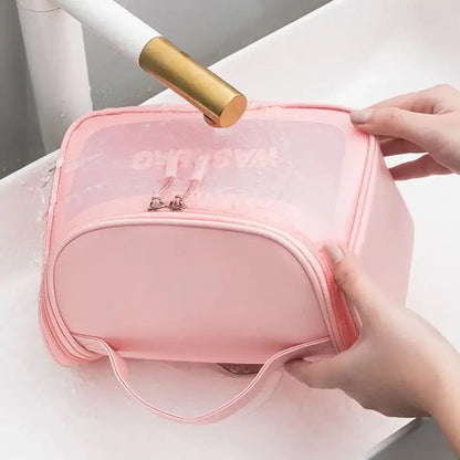 Multipurpose Clamshell Makeup Travel Bag Waterproof Travel Cosmetic Washbag Organizer