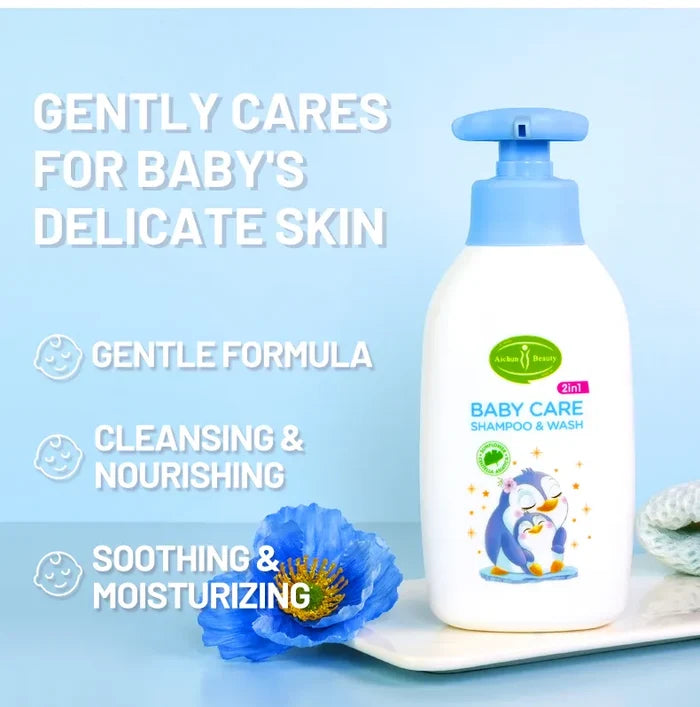 Aichun Beauty 2 In1 Baby Shampoo And Body Wash Gently Hair & Body Cleaning Nourishing Baby Hair Products Skin Moisturizing Body Wash 300ml