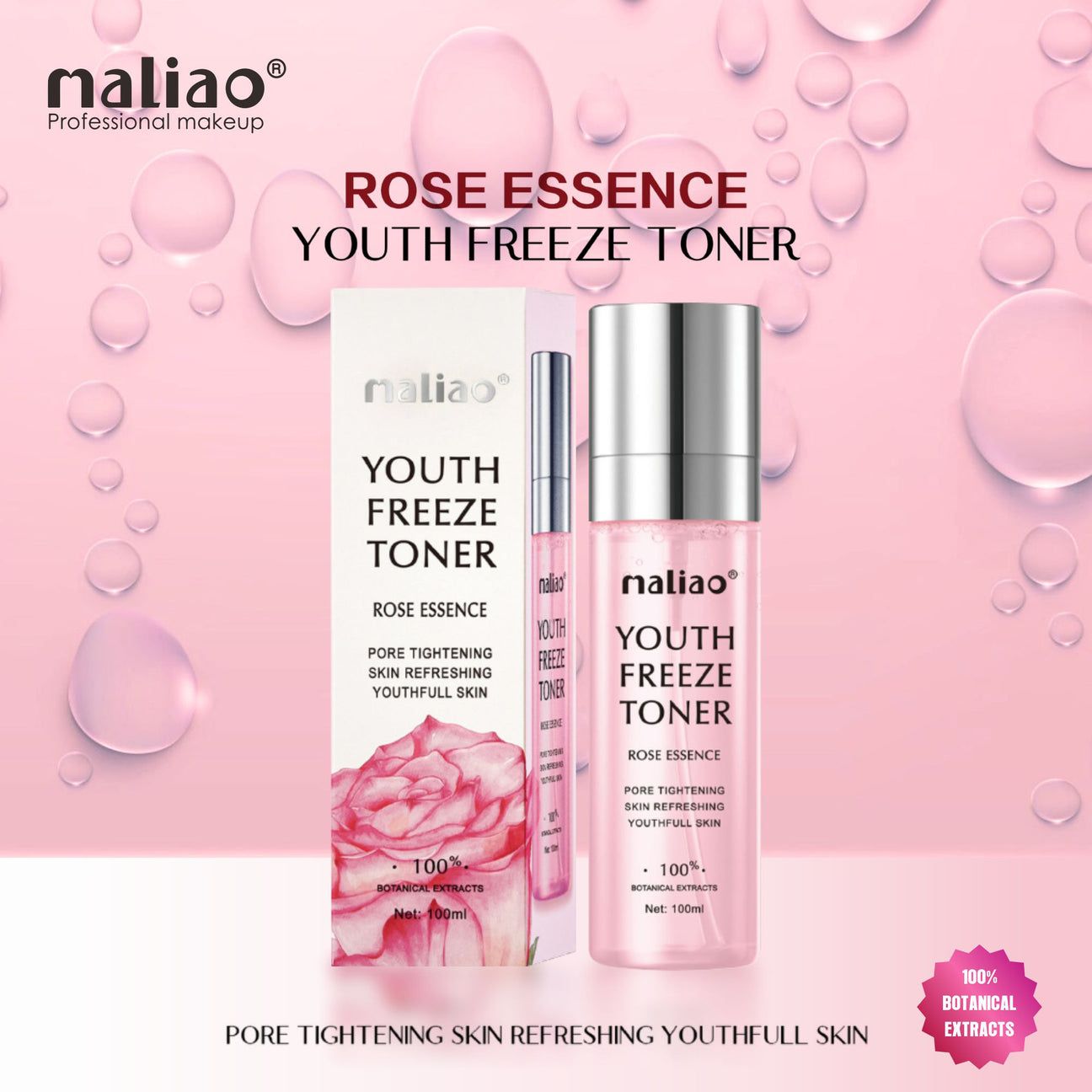 Maliao Youth Freeze Toner With Rose Essence - Refreshing Hydration for Youthful Skin