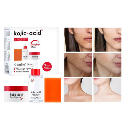 Guanjing 3pcs Kojic Acid Brighten Skin Set