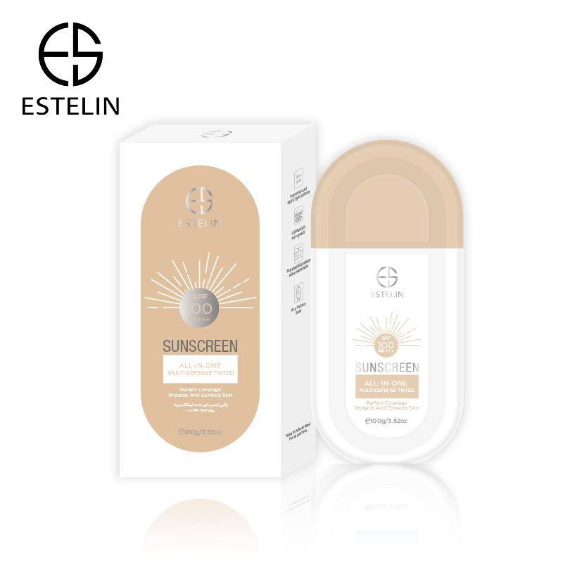 Estelin Sunscreen All-In-One Multi-Defense Tinted SPF 100 PA+++ 100G