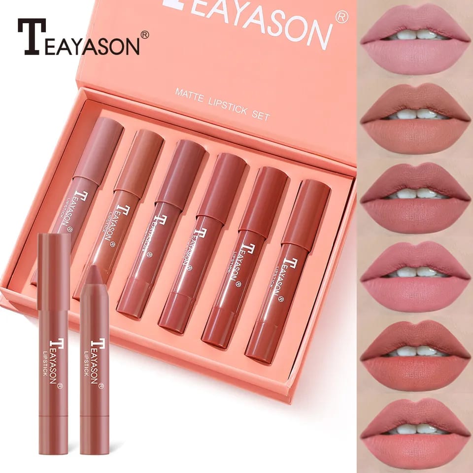 TEAYASON 6 Pcs Lip Crayon Set