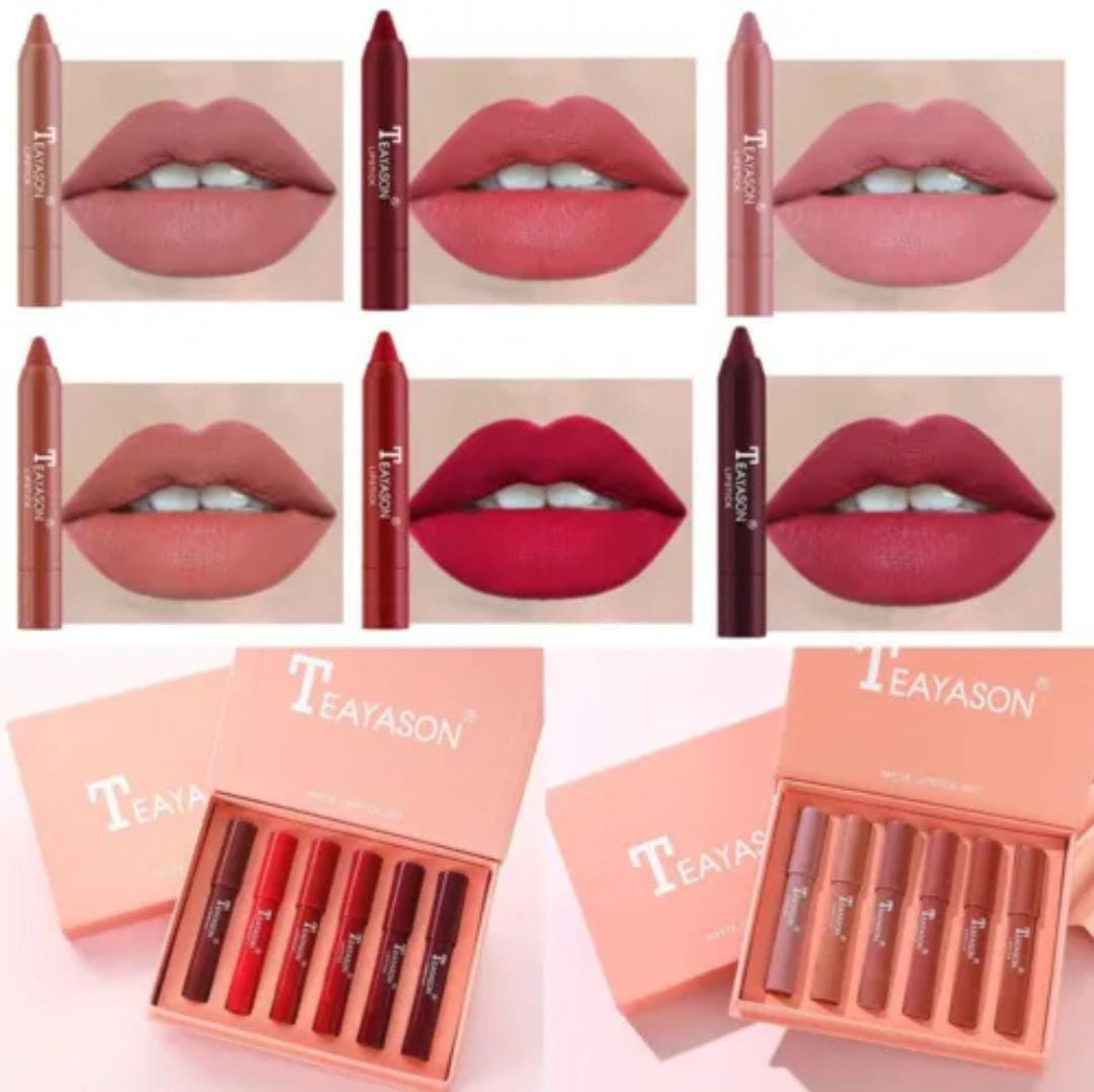 TEAYASON 6 Pcs Lip Crayon Set