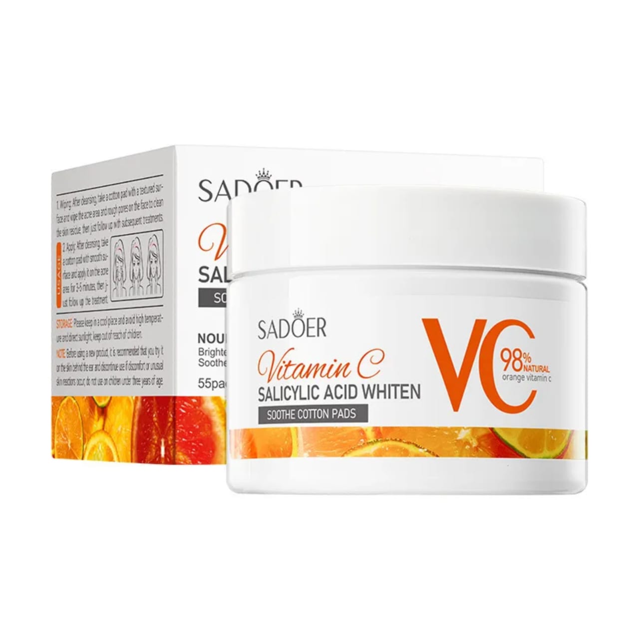 SADOER Vitamin C Salicylic Acid Whitening Soothing Repair Cotton Pad