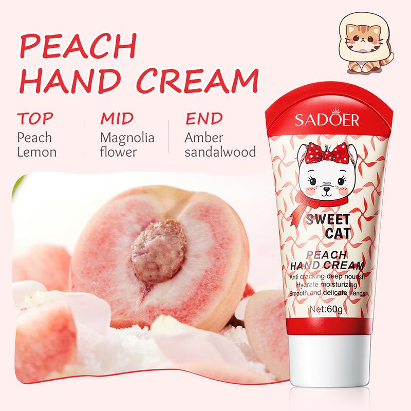 Sadoer Sweet Cat Peach Hand Cream 60g