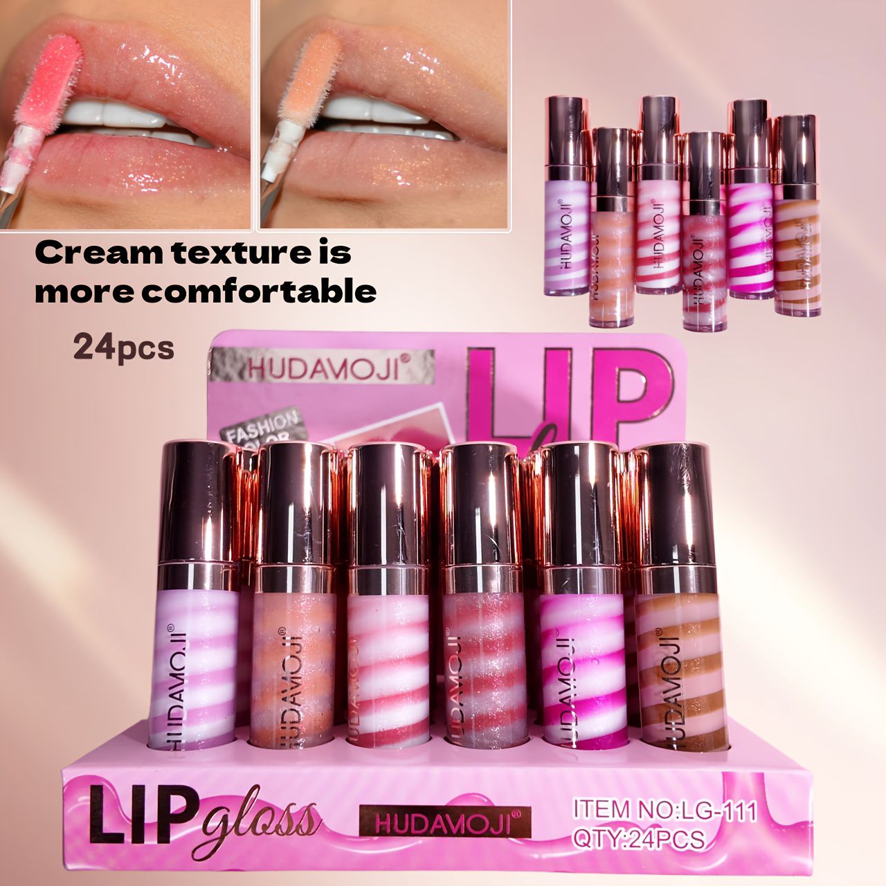 Hudamoji Marbled Lip Gloss 6pcs Set