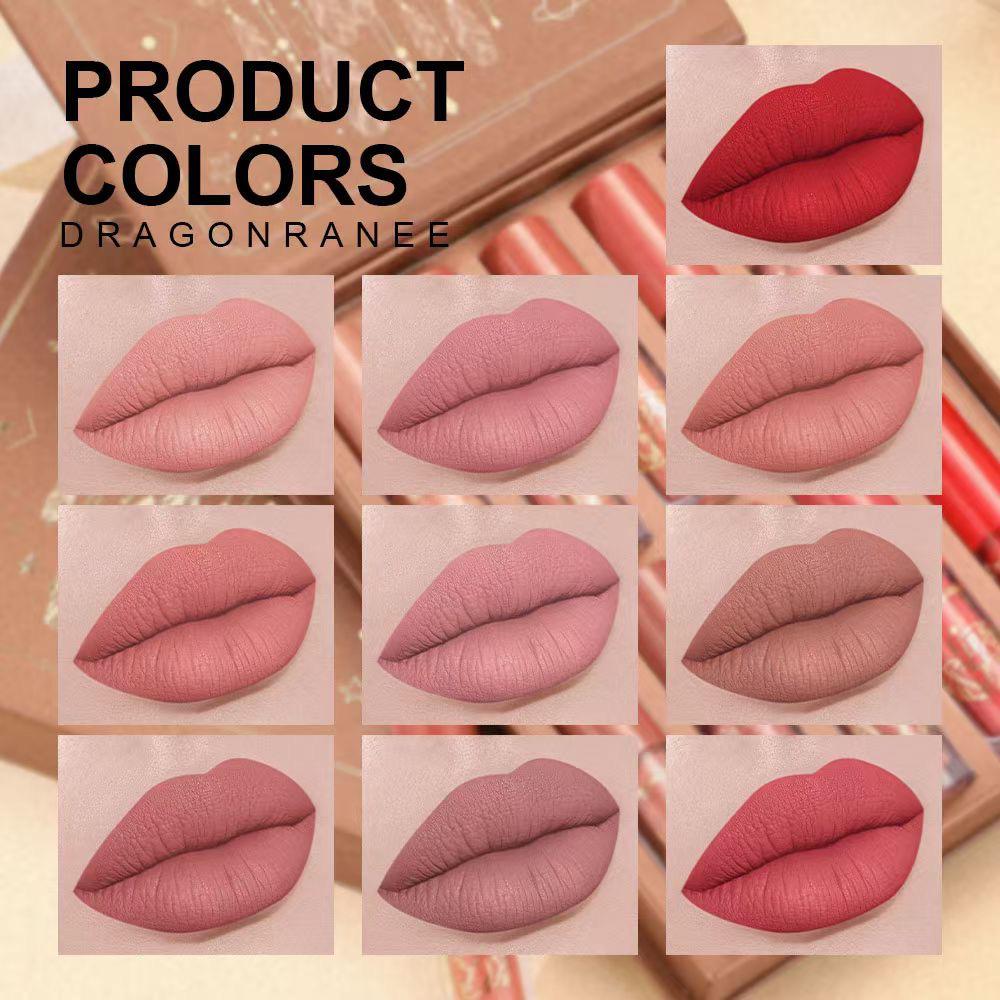 Dragon Ranee Cherry Matte Lipgloss 12Pcs Set