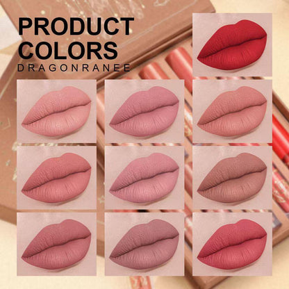Dragon Ranee Cherry Matte Lipgloss 12Pcs Set