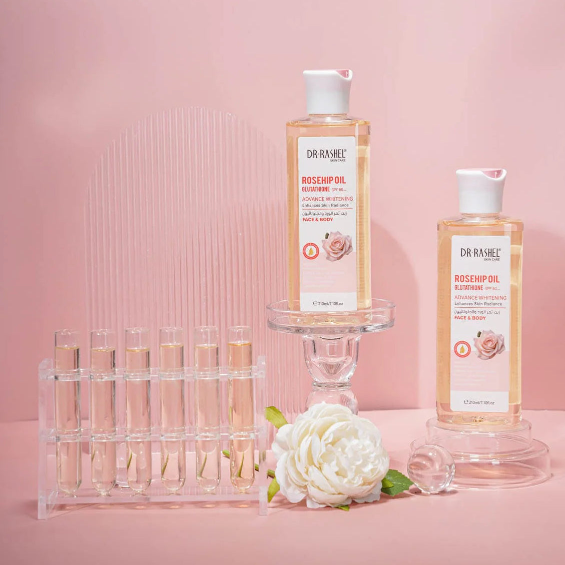 Dr Rashel Face & Body Rosehip Oil Glutathione SPF50+ Advance Whitening Enhances Skin Radiance