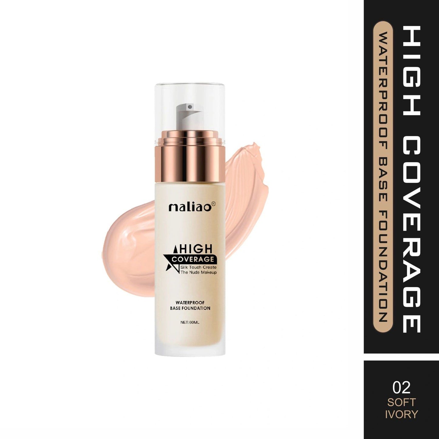 Maliao High Coverage Waterproof Base Foundation - Flawless All-Day Wear