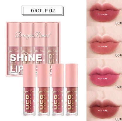 Dragon Ranee Shine Lip Gloss 4pcs Set