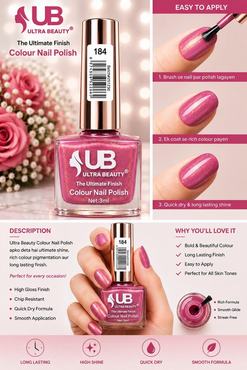 Ultra Beauty Colour Nail Polish – 3ml (Set C)