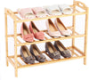 3 Tier Bamboo Wooden Shoe Rack Shoe Organizer