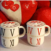 Porcelain Roman Numerals Espresso Size Cup With Clock Lid