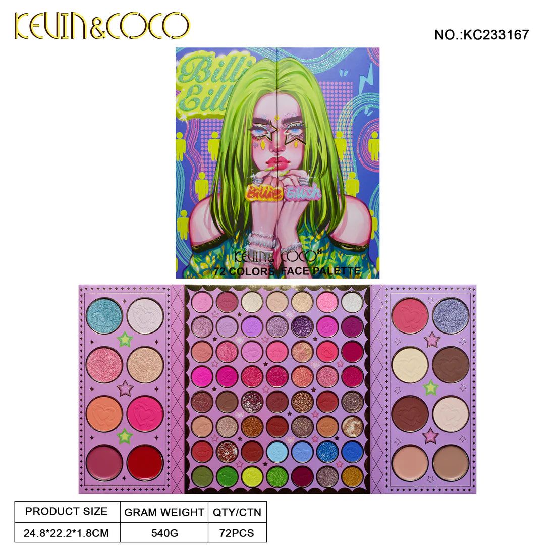 Kevin & Coco 72 Colors Fashion Girl Palette