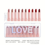 Dragon Ranee Love Lipsticks Matte Misty Velvet 10 Shades in Set