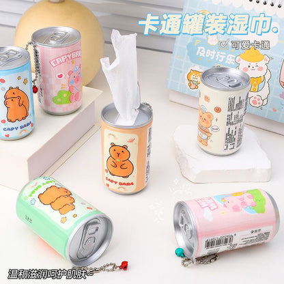 Mini Cartoon Can Makeup Remover Wet Wipes Tissue