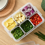 Vegetable Fruit Basket 6 Grid Storage Box With Lid