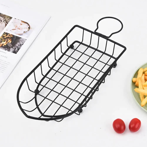 Iron Boat Shape Food Basket With Sauce Dippers For Snack French Fries For Home Restaurant