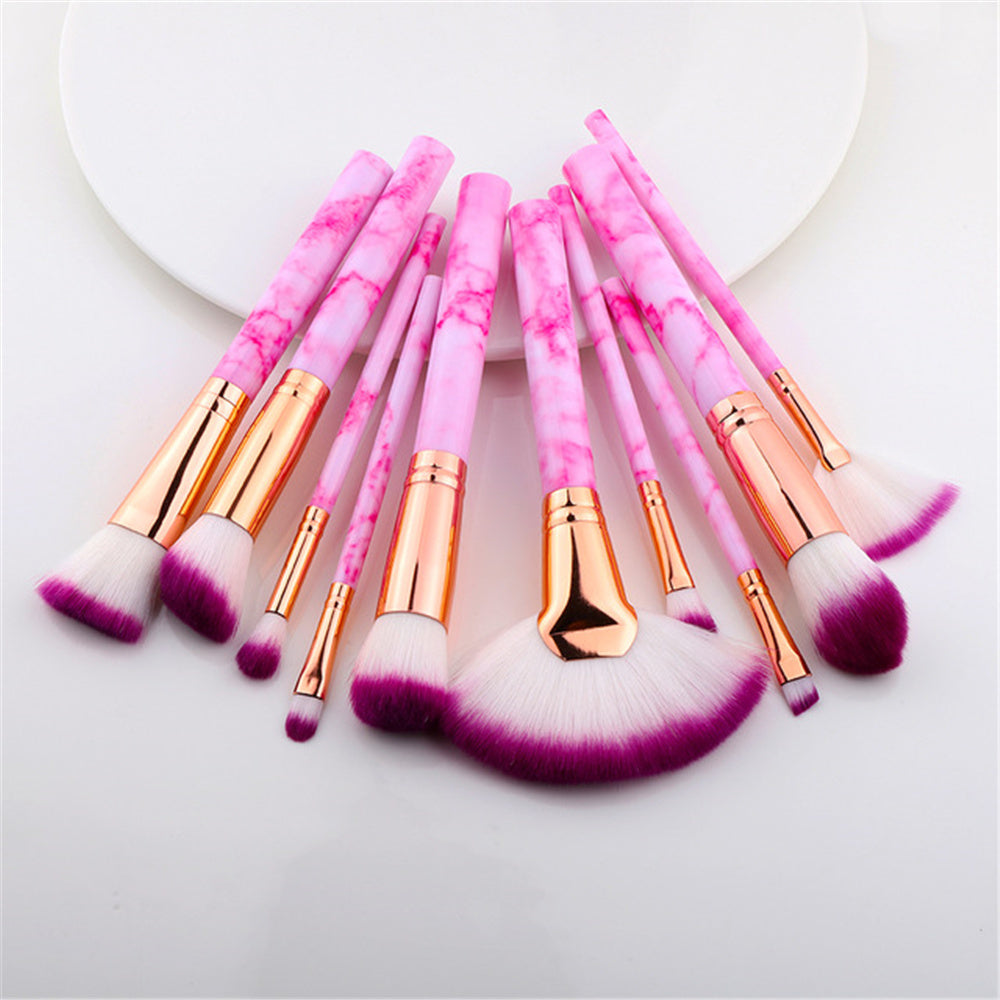 Marble Design Makeup Brush Set Pack Of 10Pcs