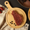 Bamboo Pizza Plate Wooden With Long Handle Steak Plate