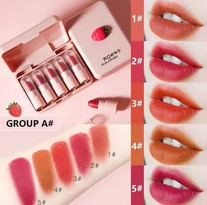 HengFang Mini Matte Lip Stick 5Pcs Set