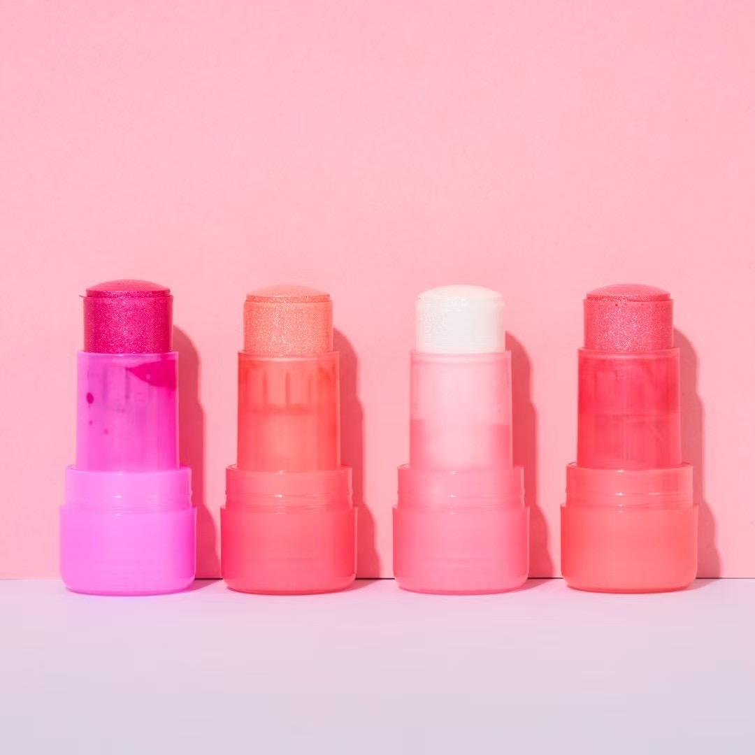 Hudamoji 4pcs Jelly Glitter Highlighter Stick