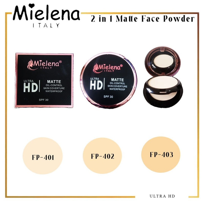 Mielena 2in1 Ultra HD Matte Face Powder SPF30