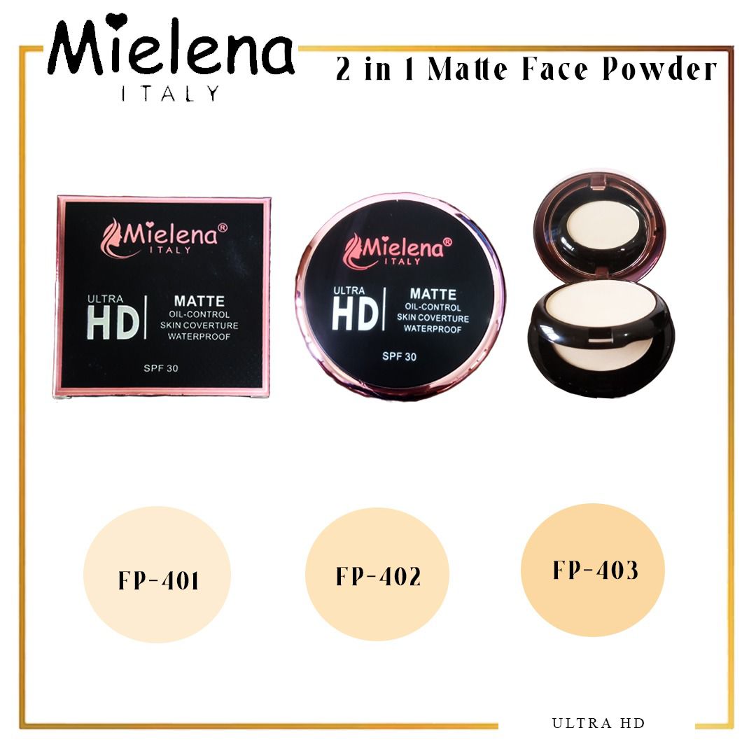 Mielena 2in1 Ultra HD Matte Face Powder SPF30