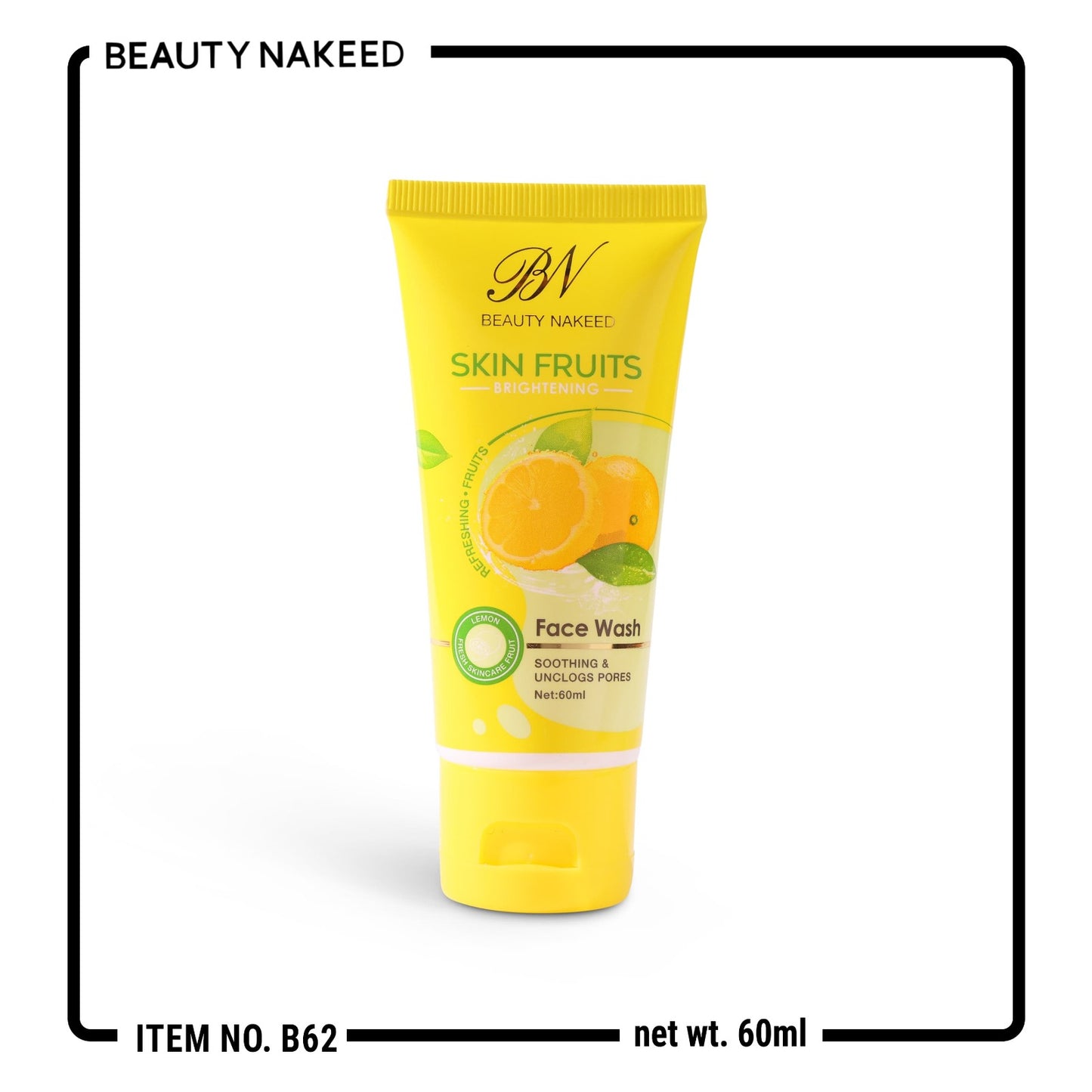 BN Beauty Nakeed Lemon Skin Fruits Brightening Face Wash