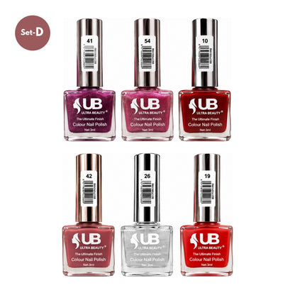 Ultra Beauty Colour Nail Polish – 3ml (Set D)