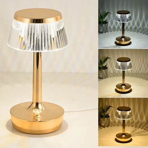 Romantic Luxury Acrylic Crystal Tabletop LED Lamp Touch Control