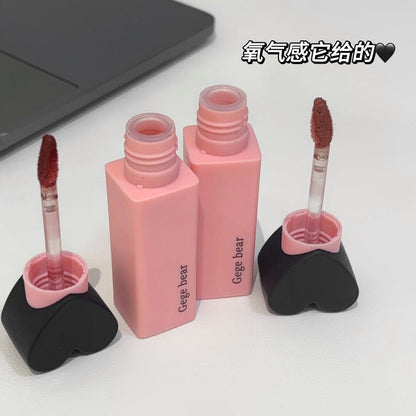 Gege Bear Dream Love Heart Lipstick Velvet Matte Lip Gloss 6Pcs Set