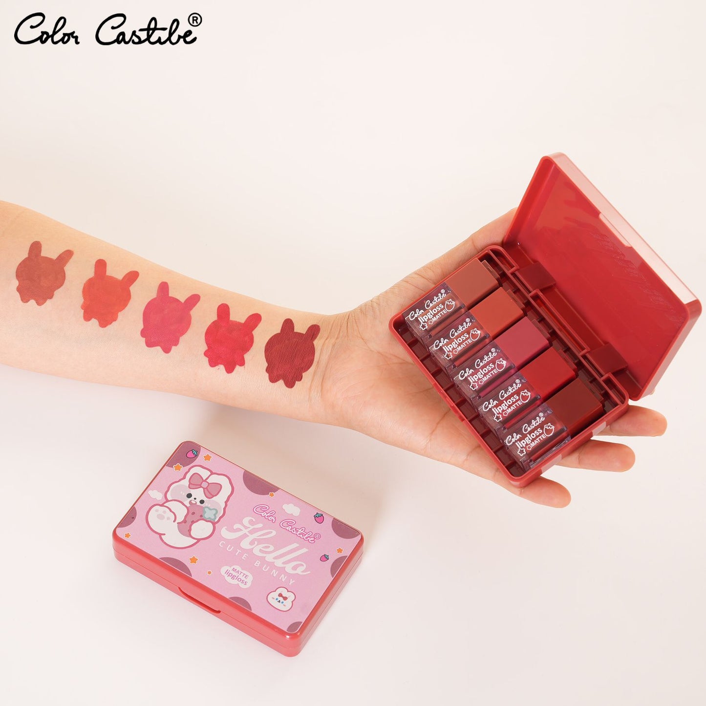 Color Castle Hello Cute Bunny Matte Lip Gloss 5Pcs Set