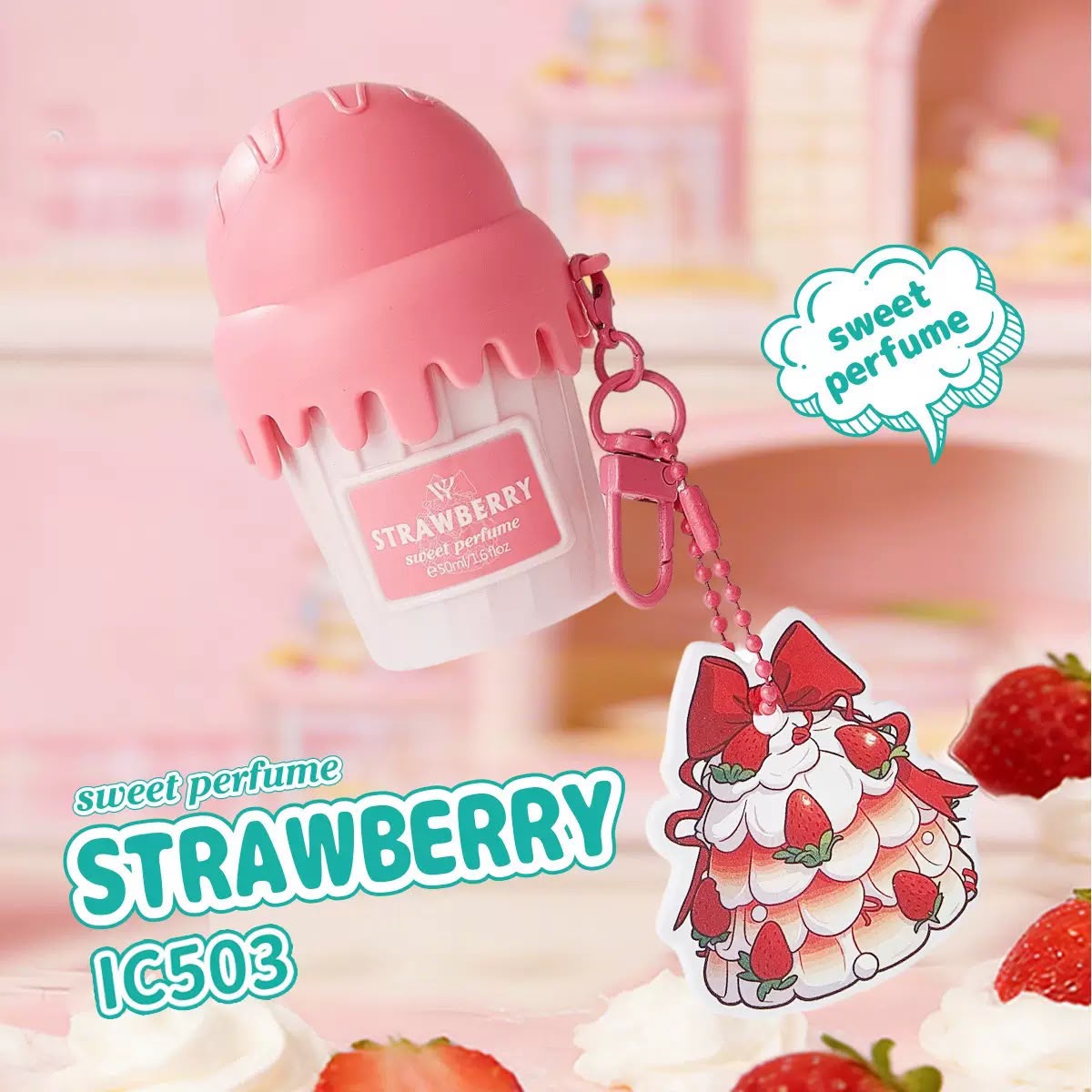Mini Ice Cream Perfume Keychain for Girls