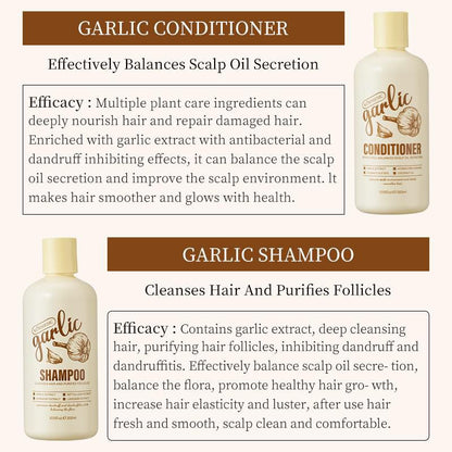 Kormesic Natural Black Garlic Hair Shampoo Or Conditioner Essential Oil Set Chinese Shampoo for Hair Loss Hair Growth