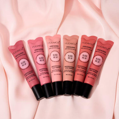 Hudamoji Blush Me Up Liquid And Blusher Nudescreen Blusher Ultra Pigmented 6Pcs Set