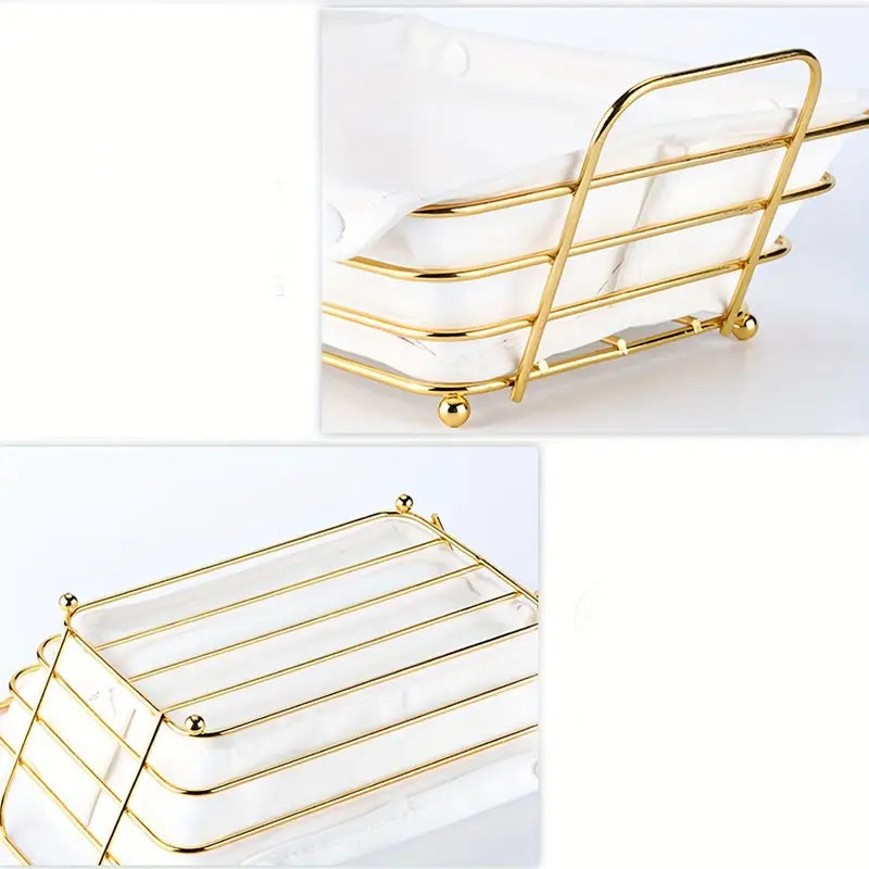 Metal Gold Square Fruit Basket