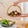 Multipurpose Portable Acrylic Dry Fruit Tray With Wooden Style Handle