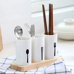 3in1 Spoon Chopsticks Cutlery Stand Holder With Tray