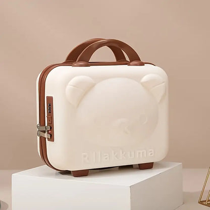 Adorable Bear-Shaped Hanging Makeup Organizer Durable PP Material Portable Cosmetic Storage Bag