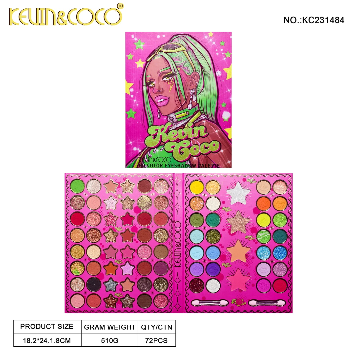 Kevin & Coco 80 Color Star Girl Eyeshadow Palette