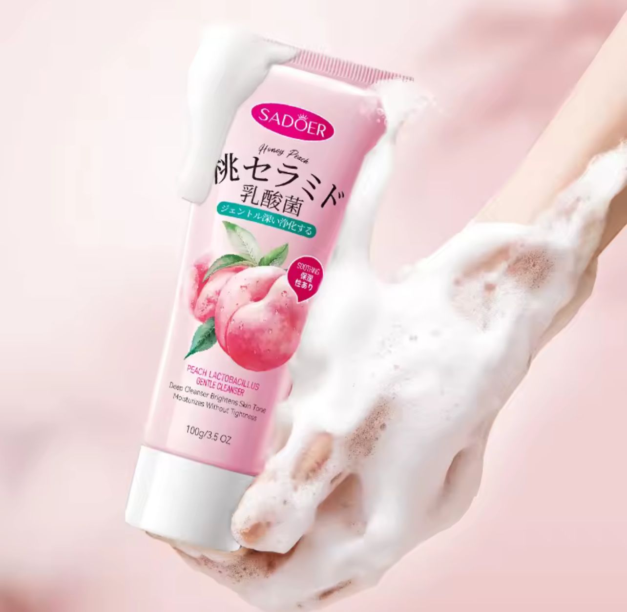 Sadoer Honey Peach Lactobacillus Hydrate Face Cleanser