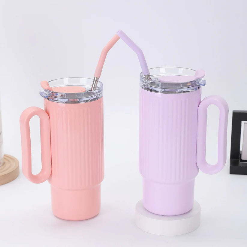 Stainless Steel Vacuum Insulated Tumbler with Handle And Straw 1200ml 23988