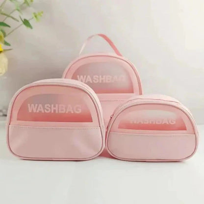 Set Of 3 Travel Waterproof Cosmetic Bag Portable Transparent Makeup Bag Multipurpose Women Cosmetic Bag Pvc Waterproof Handbags Travel Toiletry Washbag With Zipper
