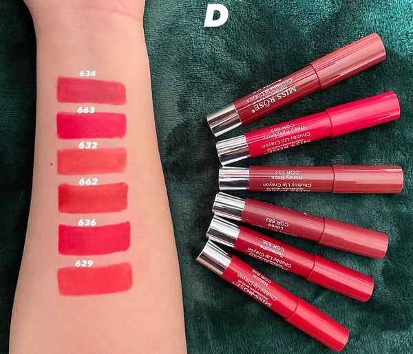 MISS ROSE Matte Lip Balm Crayon 6PcsSet