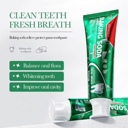BIOAQUA Baking Soda Relieve Protect Gums Toothpaste Deep Cleaning Strengthens Teeth Protects Gums Toothpaste 100g
