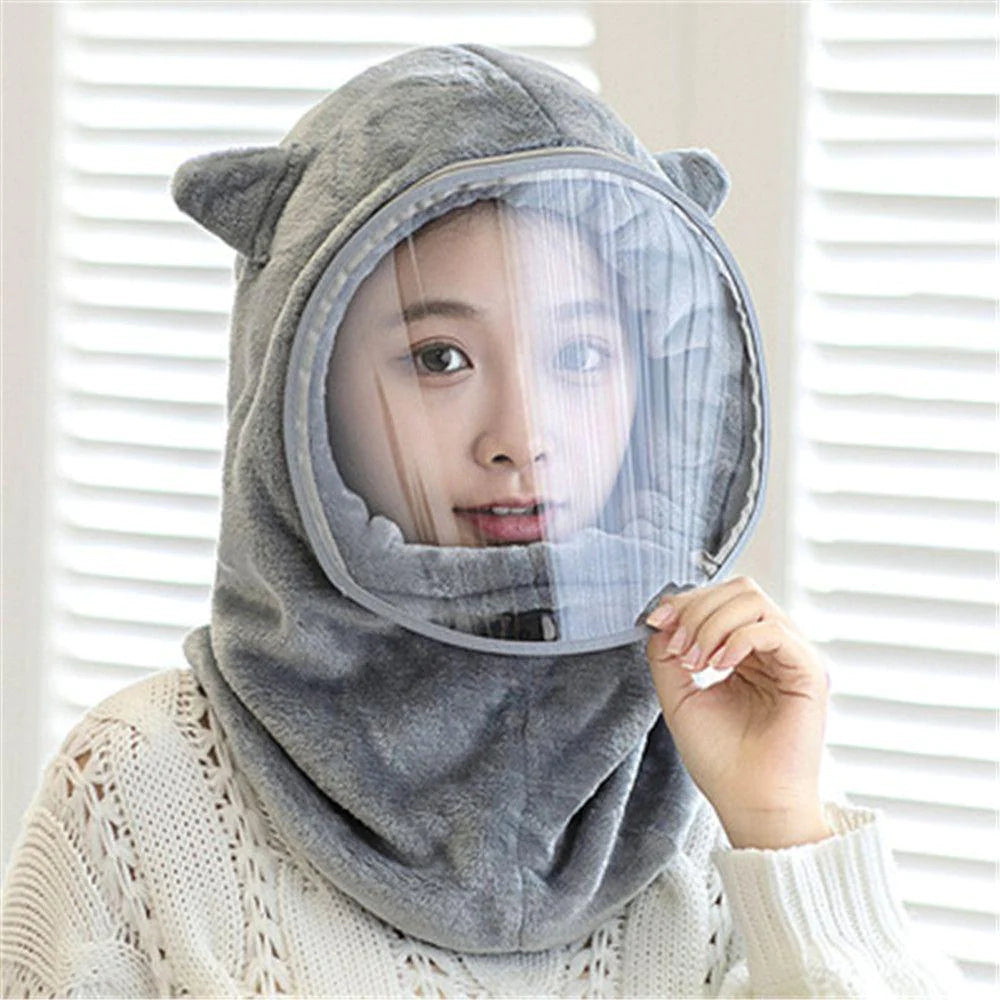 Outdoor Cycling Climbing Hat Cap Warm Sweaters Soft Plush Windproof Ear Protection Hats Scarf Winter Mountain Hats For Women Men Riding Skiing Skating