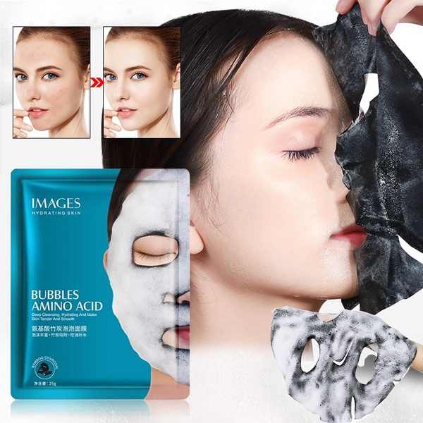 Images Amino Acid Bamboo Charcoal Bubble Sheet Mask 25g